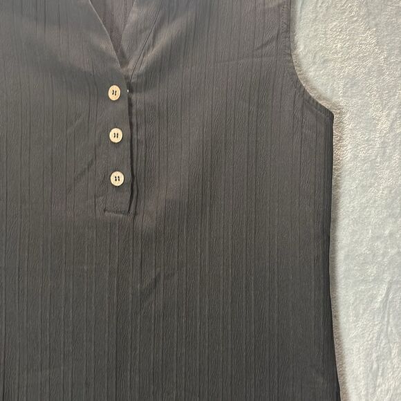 NWT New Cupshe Sleeveless Black Textured Beach Swimsuit Coverup Size M - Picture 4 of 8